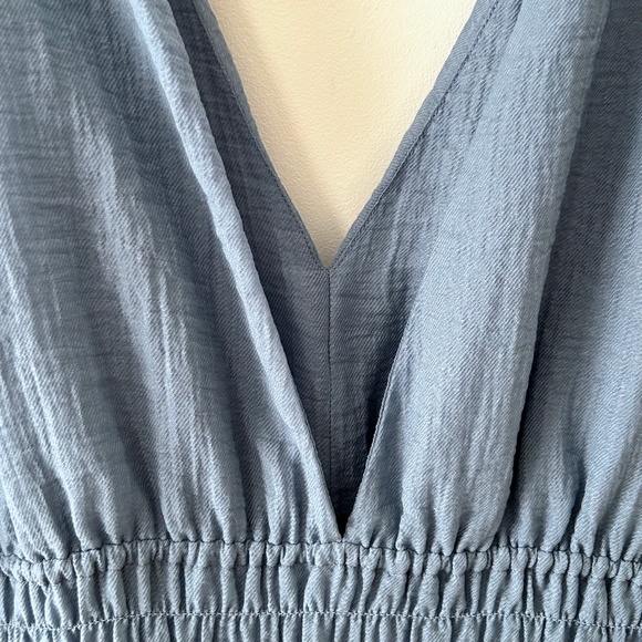 Vince Blue Smocked Tiered Midi Dress - Picture 12 of 16